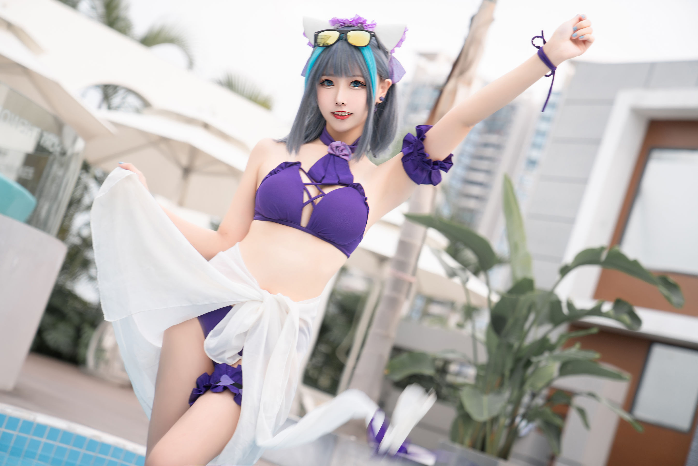 [COS福利]微博妹子Momoko葵葵–柴郡水着插图4